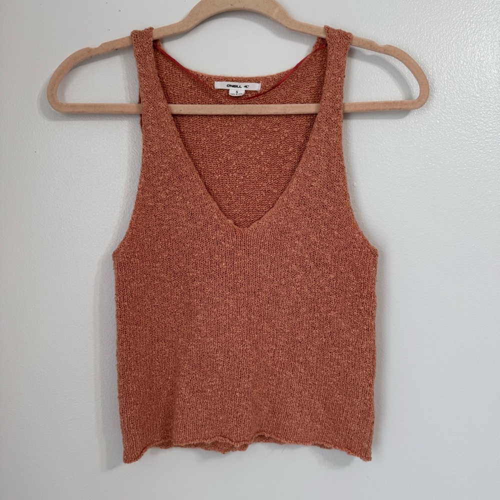 O’NEILL Coral Pink Knit Sleeveless V-Neck Tank